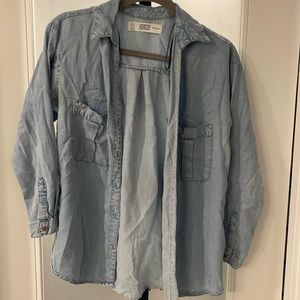 Zara basic denim button up